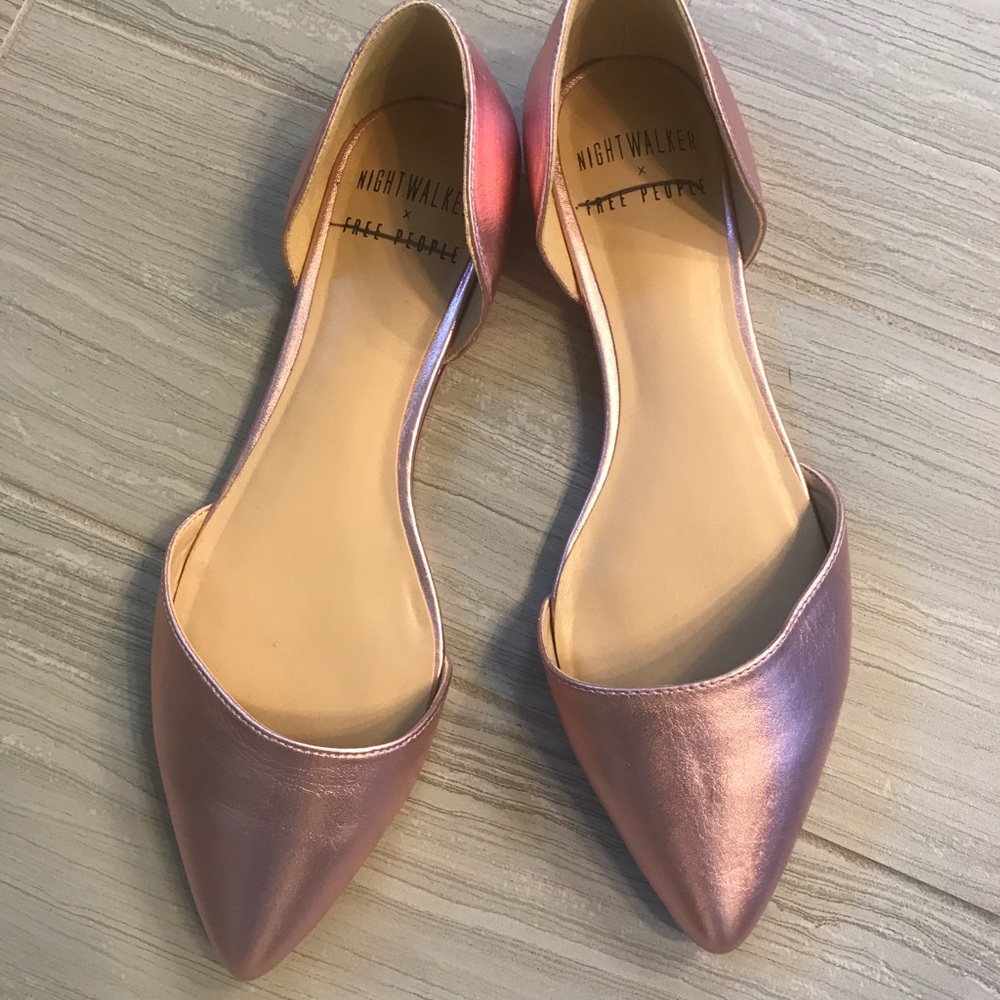 NIGHTWALKER x Free People pink d’orsay flat